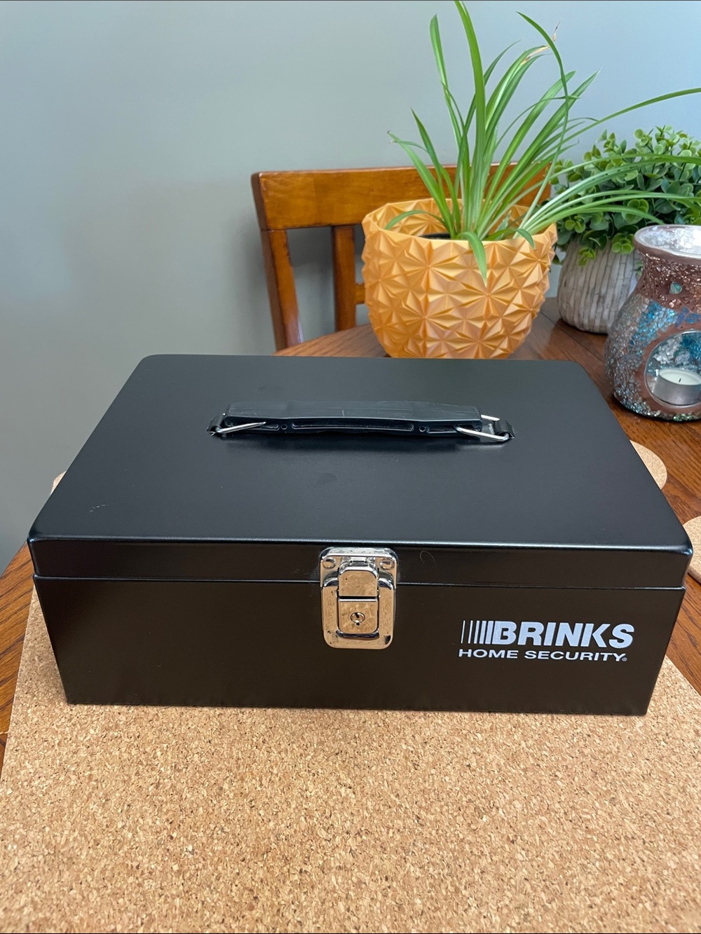 Portable Brinks Home Security Fire Resistant Metal Lock Box Cash Box